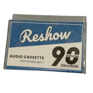 Reshow 90 Minutes 135m/443ft. Blank Audio Cassette Tape Sealed Normal Bias Type